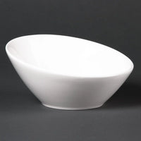 slant top salad  bowl white ceramic 