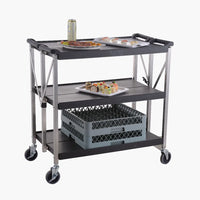 Foldable 3 tier trolley on wheels