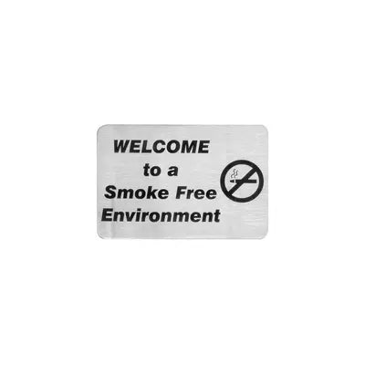 Smoke Free Environment  Wall Sign Stainless Steel With Adhesive Back 110 x 60mm  57716