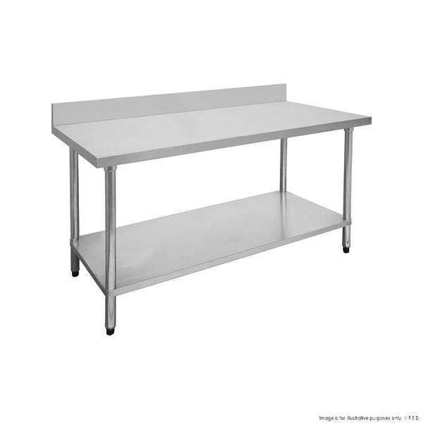 1500-6-WBB Economic 304 Grade Stainless Steel Table with splashback 1500x600x900