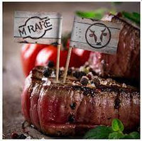 Steak Flag Food Toothpick Marker Wood Bamboo Pack 200 Flags Rare OTSMF200R