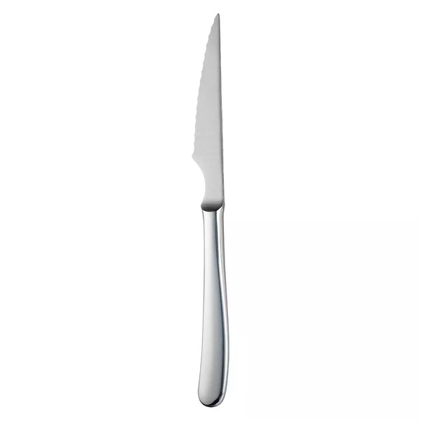 Pack of 12 Steak Knives Stainless Steel 215mm Solid Handle Pointed Serrated Tip 19933