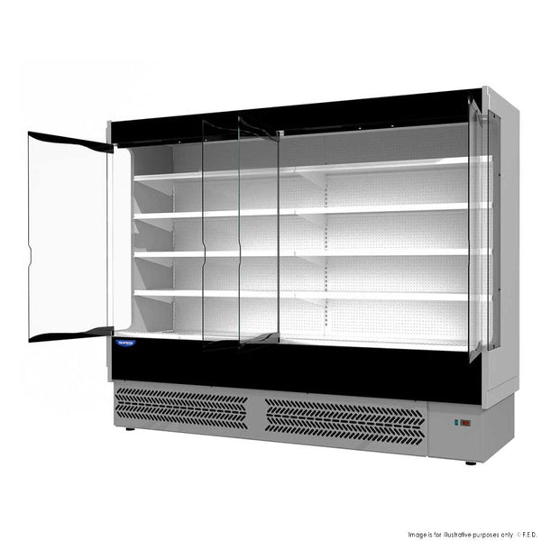 Supermarket Refrigerated Display with 4 Glass Doors