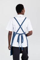 Tomy Blue Bib Apron With Leather Straps 68 x 80cm AC-TOMY01