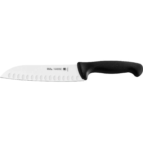 Professional Master Black Handle Scalloped Santoku Chef Knife 178mm