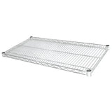 Metal wire shelf on a white background