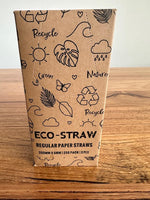 Regular Long Drinking Straw Red & White Paper Disposable Bx 250 Straws