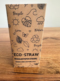 Regular Long Drinking Straw Red & White Paper Disposable Bx 250 Straws
