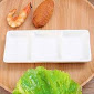 white ceramic 3 divider dish sauce and dips