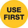 Roll of Stickers (Use First) Yellow & White Pack of 500  Circle - Removable
