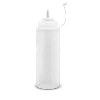 White plastic squeeze bottle clear wide neck 472ml 