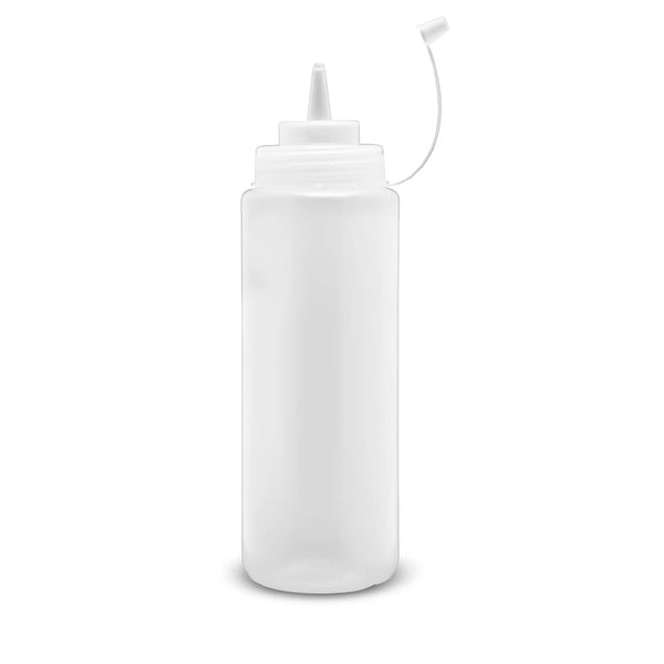 White plastic squeeze bottle clear wide neck 472ml 