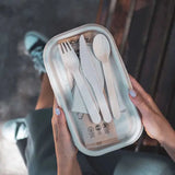 Biopak 16cm Wood Knife, Fork, Spoon & Napkin Set HY-16KFSN x 400 Sets