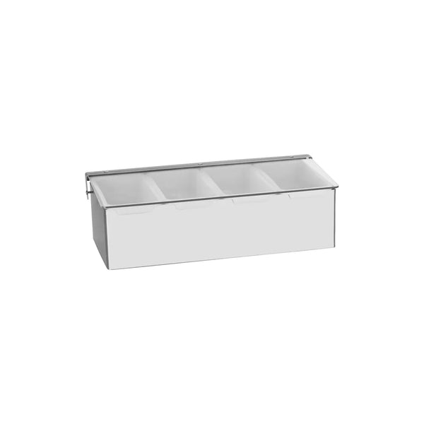 Condiment ingredient tray 4 tray stainless steel 