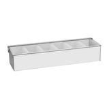 Condiment Fruit Ingredient & Garnish Tray With Lid 6 Compartment Bar Caddy S/S