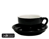 Gloss black ceramic cappuccino cup 200ml