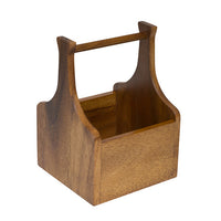 Artisan Acacia Wood Cutlery Caddy Holder Box With Handle 76880