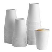 Disposable Paper Takeaway Coffee Cups Single Wall 90mm White Sleeve 40