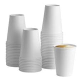 Disposable Paper Takeaway Coffee Cups Single Wall 90mm White Sleeve 40