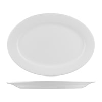 Oval Dinner Plate Wide Rim 23cm x 16cm M002