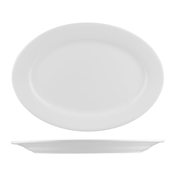 Oval Dinner Plate Wide Rim 23cm x 16cm M002