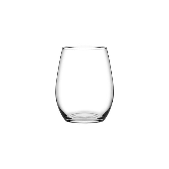 Amber stemless wine multi functional glass clear 440ml 