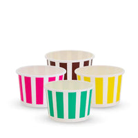 Ice Cream Cup 2 Scoop Paper 5 oz Candy Stripe Pack 50 Cups  4 Colours