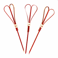 Heart Shaped Skewer Red 18cm Pack 100 Skewers 47988-R