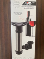 Avanti Vacuum Wine Set Pump and Stoppers