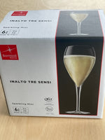 Inalto Tre Sensi Sparkling Mini Champagne Wine Flute 150ml Bormioli Rocco Box 6