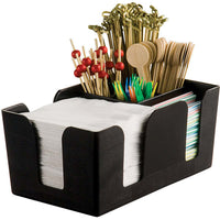 Bar Caddy Napkin Straw Holder Black 24cm x 15cm x 10.5cm