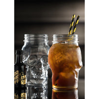 Drinking Glass Skull Head Jar 500ml Utopia Box of 6 Glasses