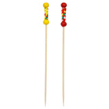 47960 party pick cocktail skewer red and yellow wooden pick
