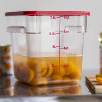 Storage Food Container Square & Lid Polycarbonate Clear 7.6 Litre