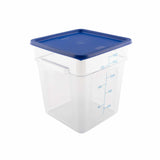 Storage Food Container Square & Blue Lid Polycarbonate Clear 17.2 Litre