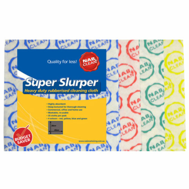 Super Slurper Heavy Duty Rubberised Cleaning Cloth 38 x 40cm Yellow 25 Pack