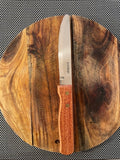 Set of 4 Jumbo Steak Knife Round Tip 25cm Wood Handle With Stainless Steel Pakkawood