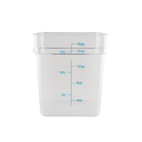 Storage Food Container Square & Blue Lid Polycarbonate Clear 17.2 Litre