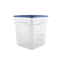 Storage Food Container Square & Blue Lid Polycarbonate Clear 17.2 Litre