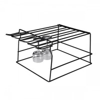 Black Glass Basket Wine Champagne Breakstop Hanging Rack 17172 Upside Down Racks
