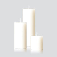 white pillar candle 7.5cm x 7.5cm unscented