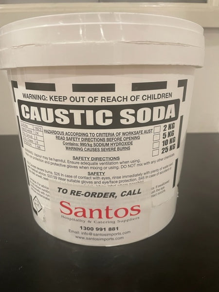 caustic soda sodium hydroxide cleaning powder unblock drains 5kg bucket