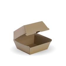 Burger Box Large Takeaway Kraft Brown Bioboard Pack 125