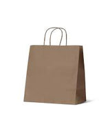 brown paper bag with handle menulog uber style 