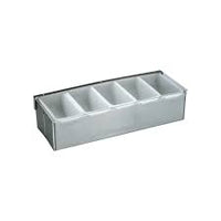 Condiment ingredient tray 4 tray stainless steel