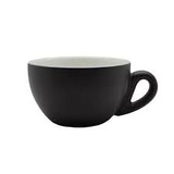 Matt Black Cappuccino Saucer Suits  200ml Round Cup Box Set of 6 Saucer
