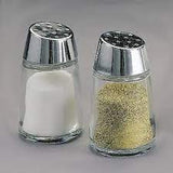Salt And Pepper Shaker Clear Glass With Chrome Body Slant Top 80mm