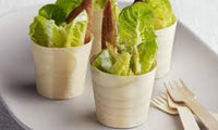 Bamboo Bio Wood Food Serving Cup Pack 50 Cups
