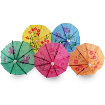 Cocktail Umbrella / Parasol Pack 100 Paper Disposable Party Drink Umbrellas 42001