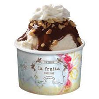 5 ounce ice cream cup la fruita with toppings